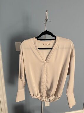 Women’s Ramy Brook V-Neck Long Sleeve Blouse in Cream